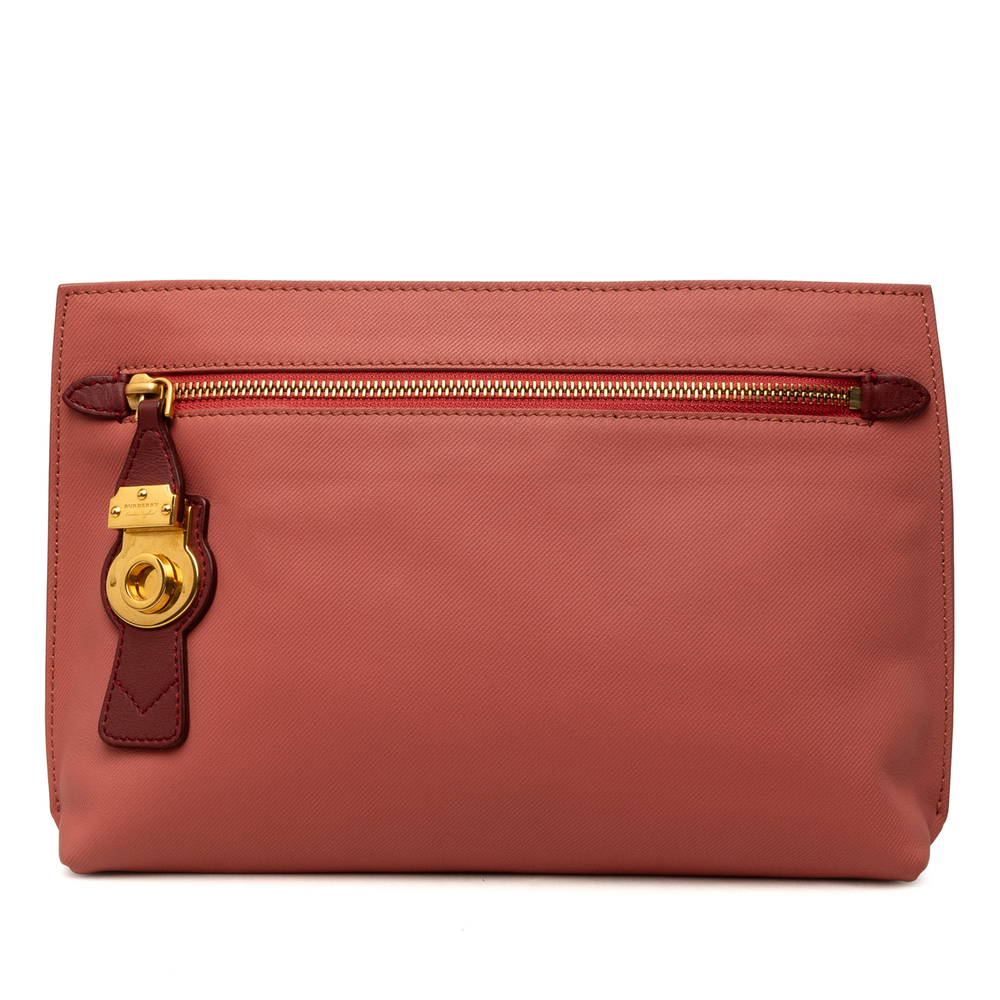 Pre-Loved Burberry Bicolor Leather Pendleton Clutch